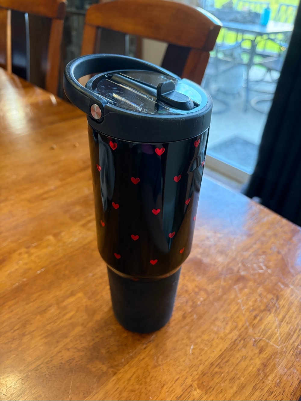 HydroJug 20 oz Black Travel Tumbler with Red Heart Accents